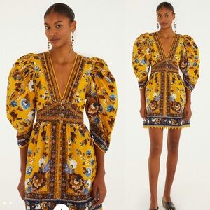 Yellow Flowering Garden Tree Mini Dress